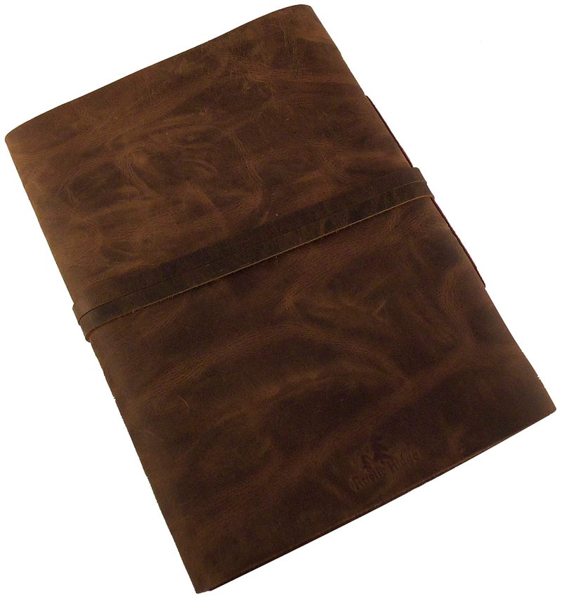 Rustic Ridge Leather ألبوم صور جلد طبيعي كبير بأسلوب ريفي - صفحات على طراز سكربوك، صندوق هدايا متضمن - يحمل 200 صورة بحجم 4x6 أو 5x7 - Image 5